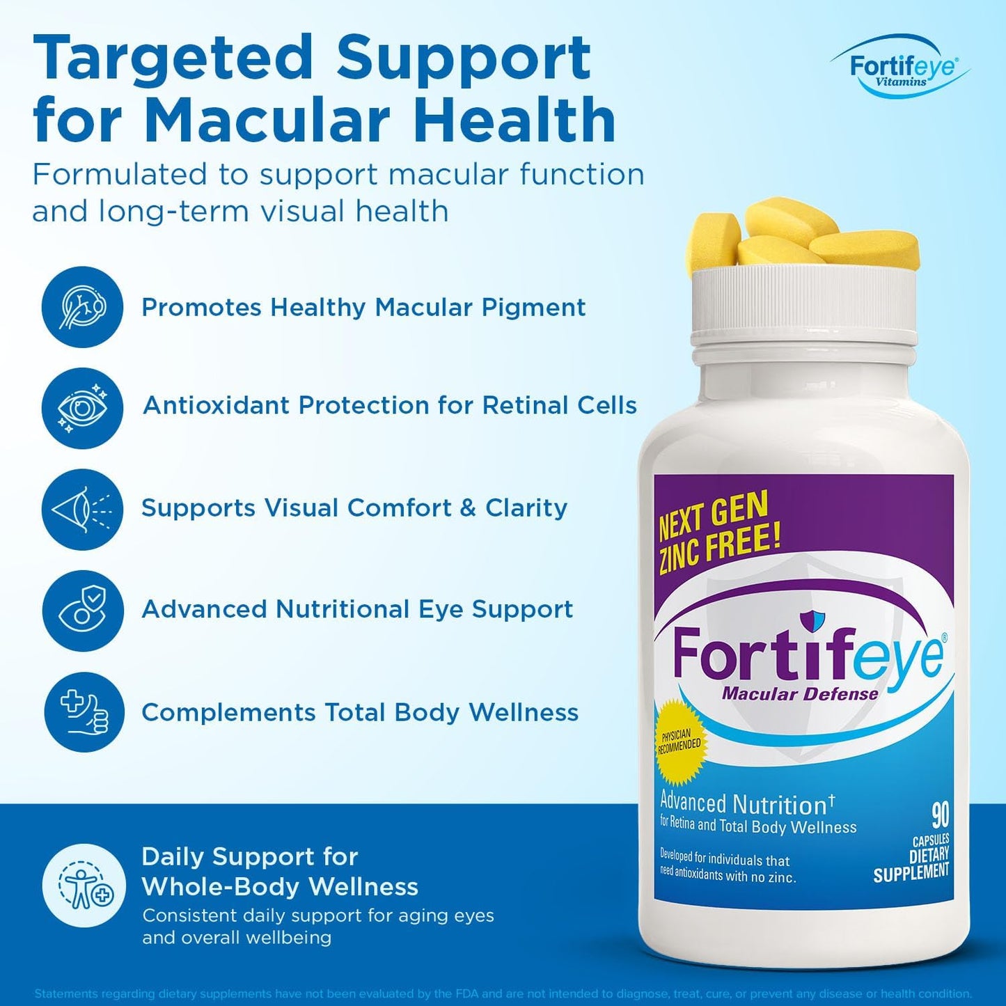 Fortifeye Macular Defence Multivitamin - All-Natural Eye & Body Supplement with Lutein & Zeaxanthin, 90 Tablets - görsel 2