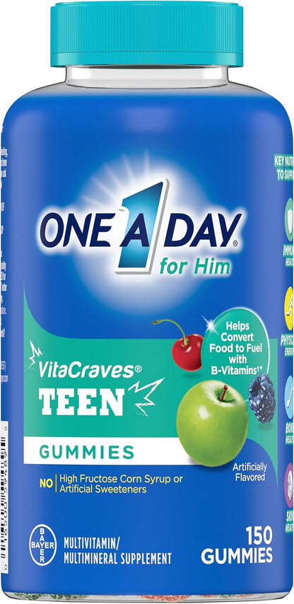 One A Day Teen Boy Multivitamin Gummies (150 – Vitamin A – Contributes to the maintenance of normal vision and – Image 1