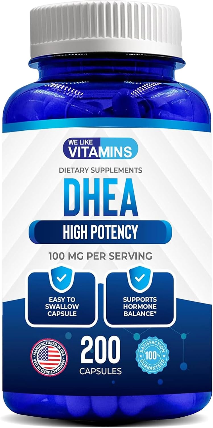 We Like Vitamins DHEA 100mg 200 Capsules - Hormone Support & Vitality - görsel 1