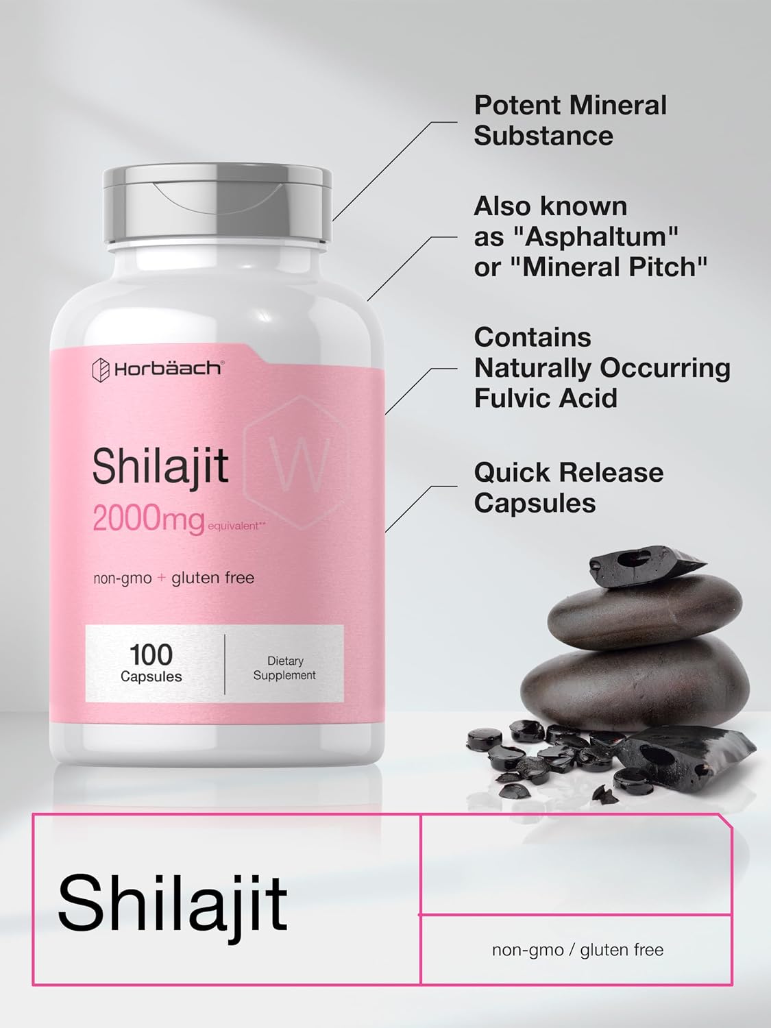 Horbaach Shilajit for Women | 100 Capsules | with Fulvic Acid | Non-GM & Gluten-Free Supplement – Image 4