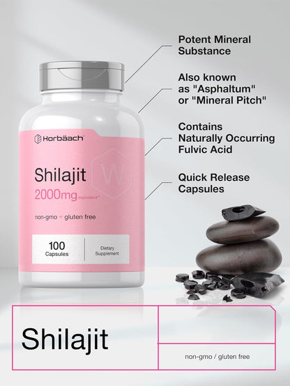 Horbaach Shilajit for Women | 100 Capsules | with Fulvic Acid | Non-GM & Gluten-Free Supplement – Image 4