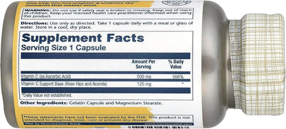 Solaray Vitamin C with Rose Hips & Acerola, 500 mg, 100 Capsules