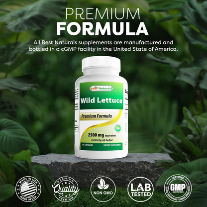 Best Naturals Wild Lettuce 10:1 Extract (250 mg, 240 Capsules) – Image 5