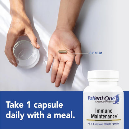 Patient One Immune Maintenance – Immune Support Supplement with Vitamin D3, Astragalus, and Zinc – 60 Capsules