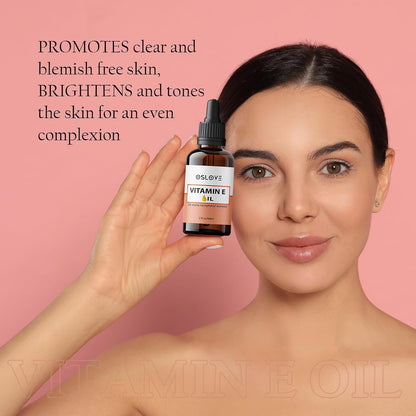 Pure Vitamin E Oil - 60 ml by Oslove - Uses neat or in Skin and Hair Product Formulations | Moisturising and Softening for Hair, Nails and Skin