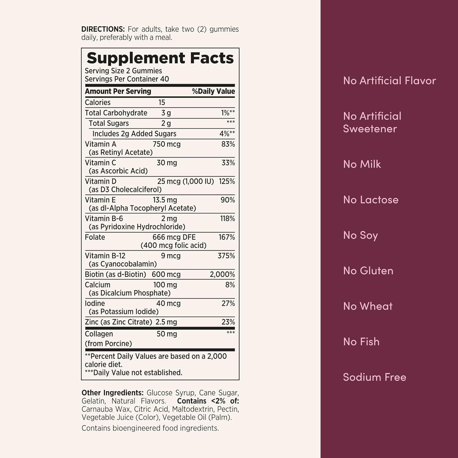Nature's Bounty Optimal Solutions Women's Multivitamin, Immune and Cellular Energy Support, Bone Health, Raspberry Flavour, 80 Gummies, 40 Total Servings - görsel 5