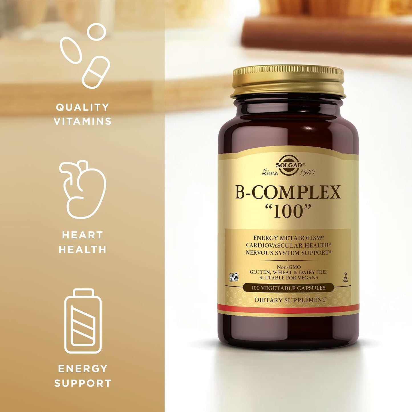 Solgar B-Complex '100' - 200 Vegetable Capsules (2-Pack) - görsel 4