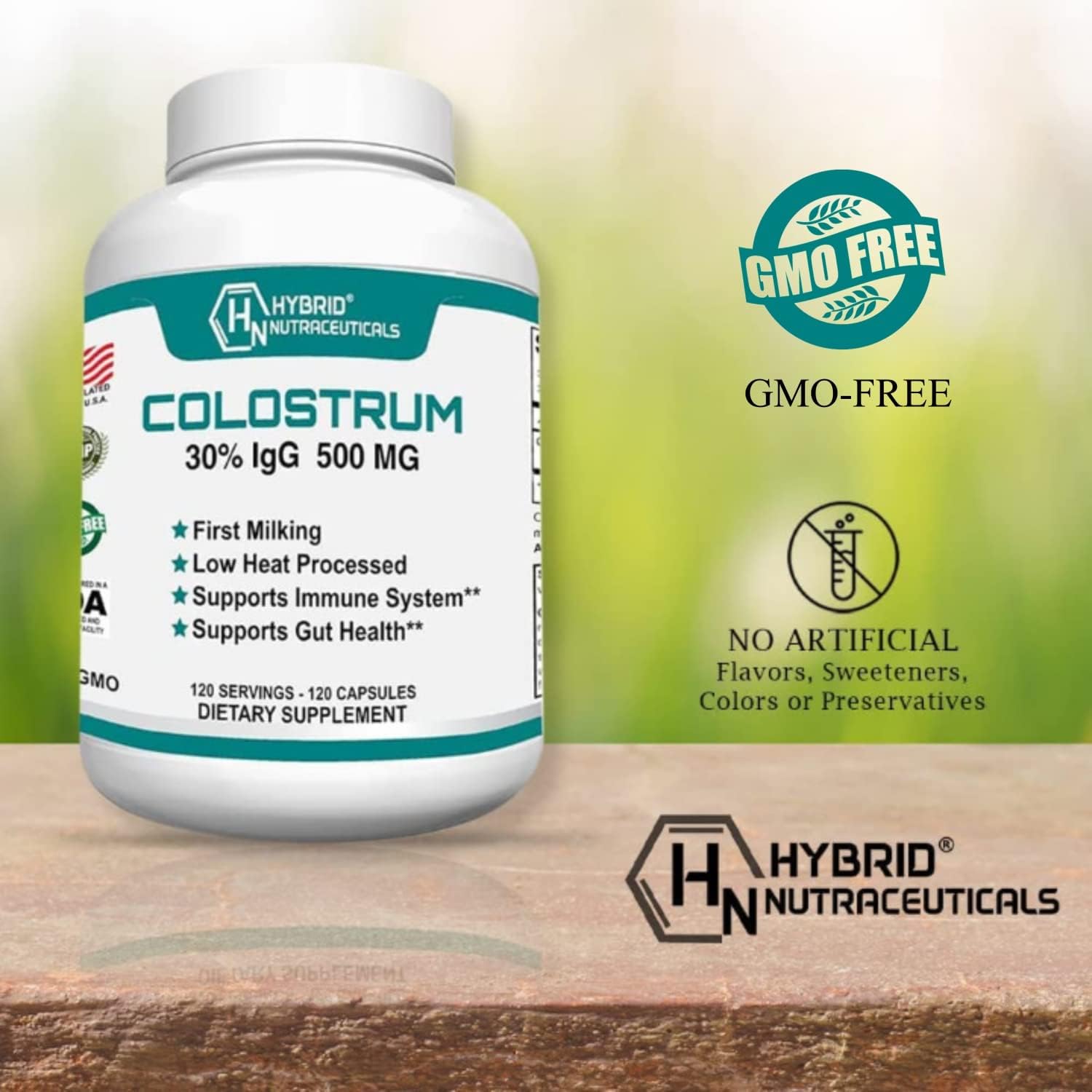 Hybrid Nutraceuticals Bovine Colostrum Supplement - 240 Capsules, 500mg, 30% IgG - görsel 6