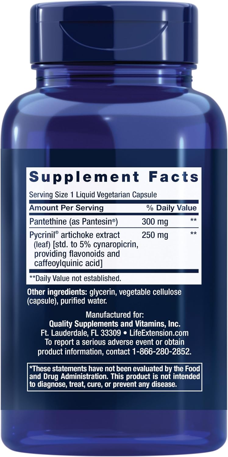 Life Extension CHOL-Support – Artichoke Leaf Extract & Vitamin B5 (Pantethine) – 60 Capsules - görsel 2