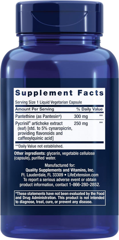 Life Extension CHOL-Support – Artichoke Leaf Extract & Vitamin B5 (Pantethine) – 60 Capsules