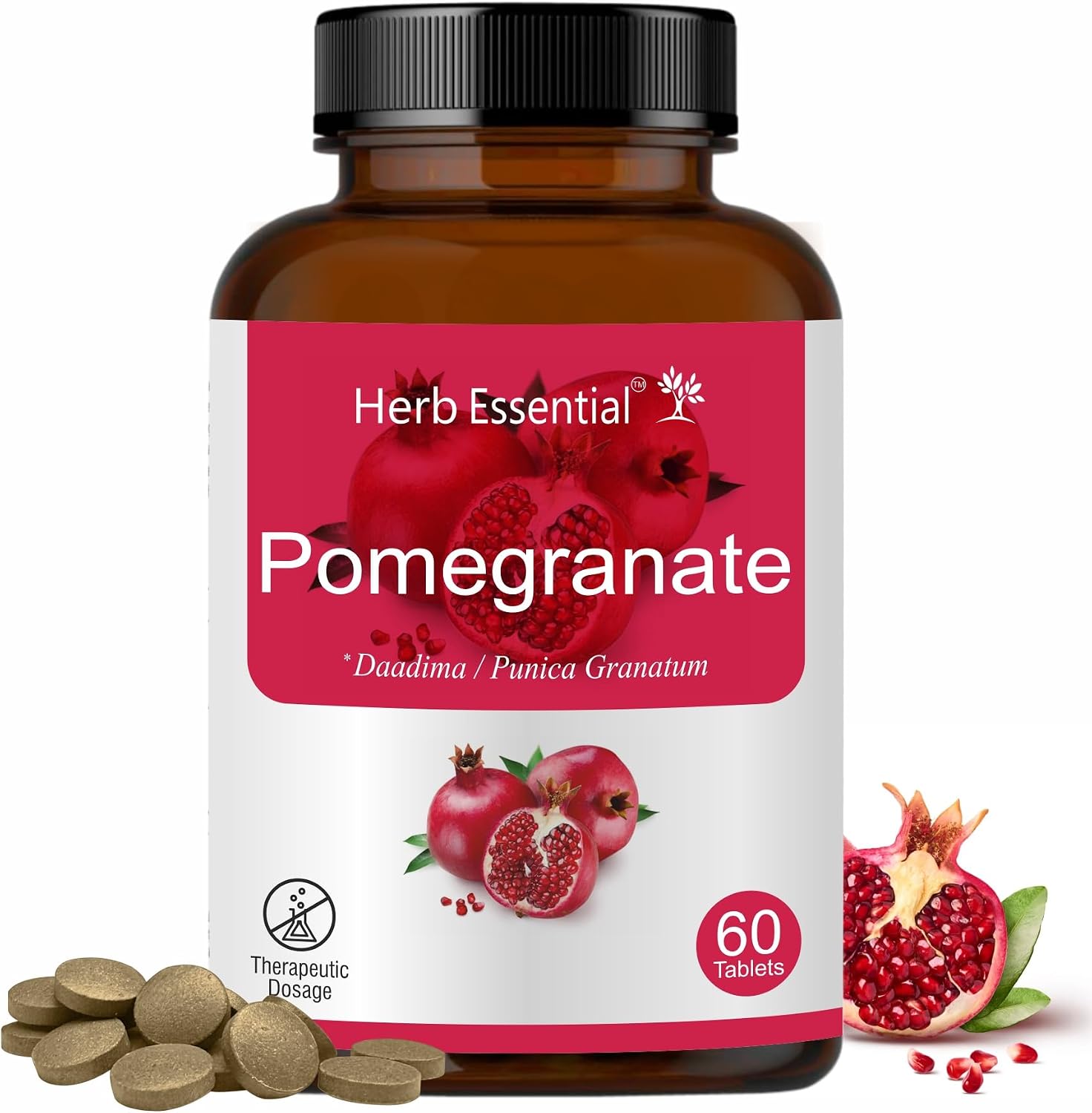 Herb Essential Pomegranate Extract Tablets 500mg - 60 Tablets - görsel 1