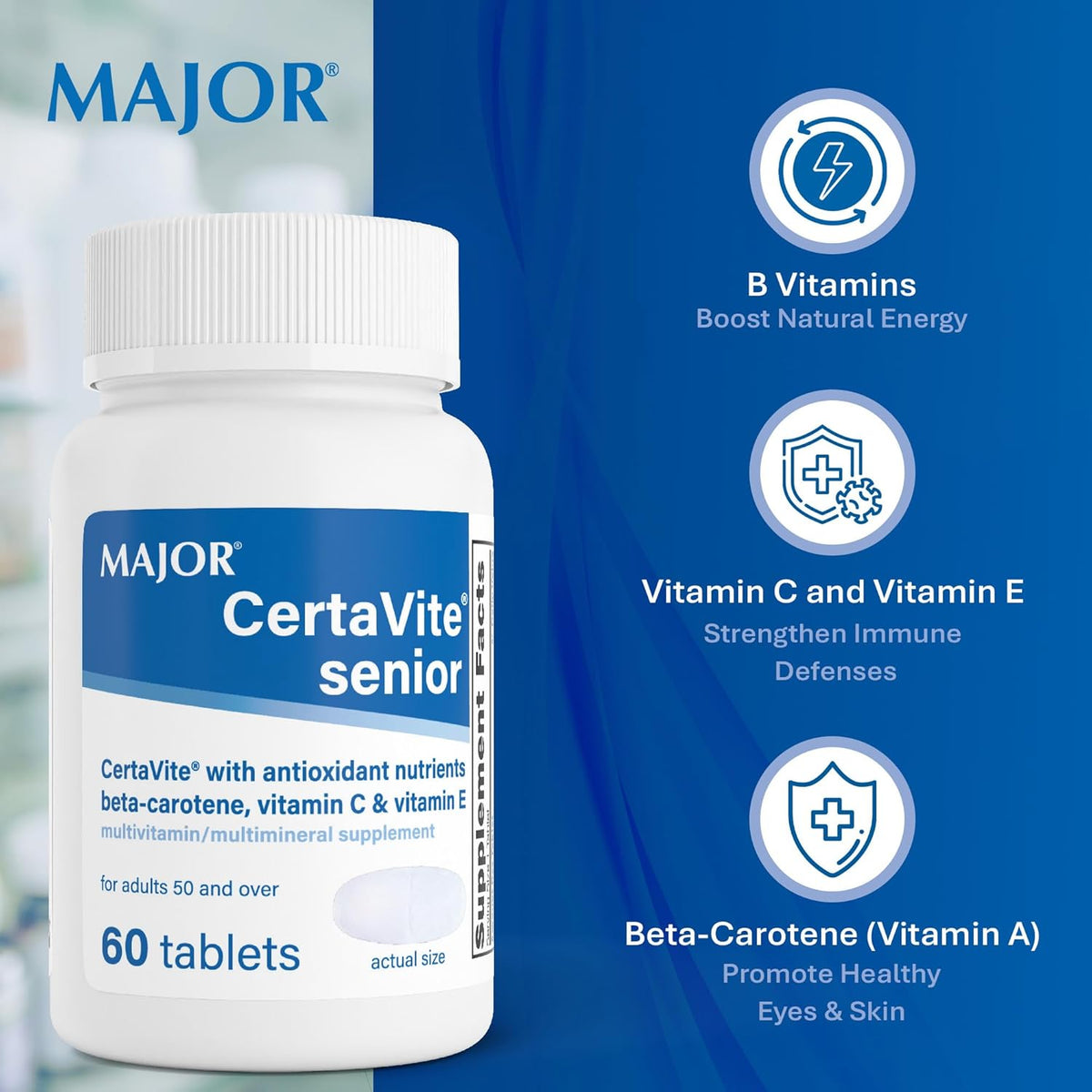 CertaVite Senior Multivitamin with Antioxidants – Multivitamin for Women and Men – 60 Tablets - görsel 6