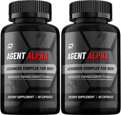 Agent Alpha for Men Capsules – All-Natural Support Formula (2 Pack, 120 Capsules)