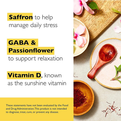 RESCUE Bach Plus Mood & Stress Support Gummies – Daytime Dietary Supplement with Passionflower, GABA, Saffron & Vitamin D, Natural Orange Flavour, Vegan & Gluten-Free (3 Pack, 180 Gummies)