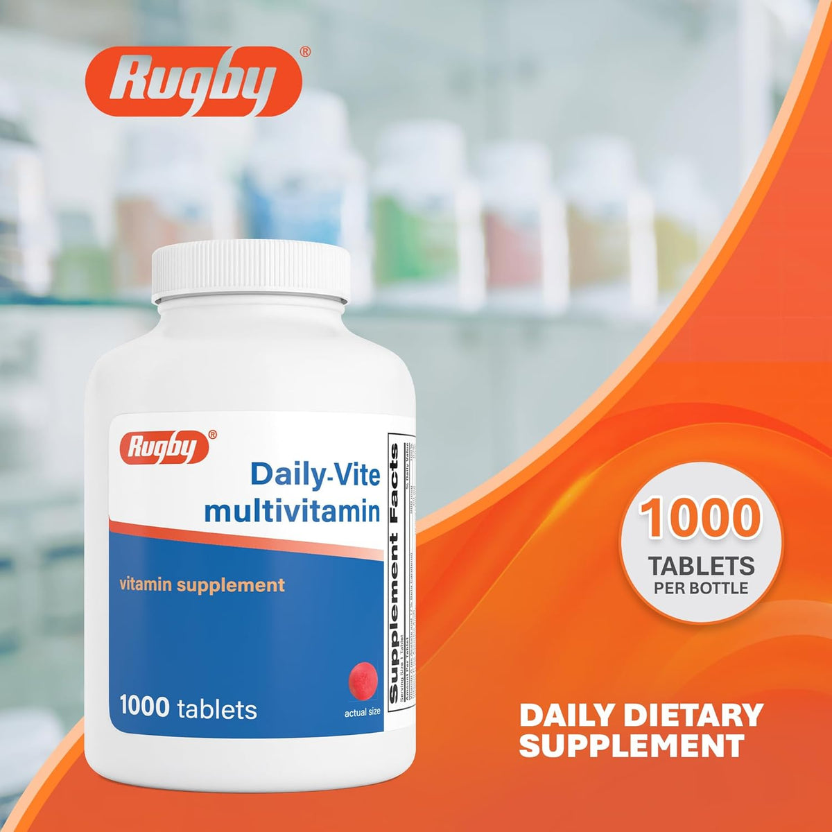 Rugby Daily-Vite Multivitamin Tablets - 1000 Count - görsel 2
