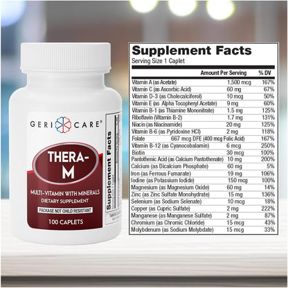 GeriCare Thera M Multivitamin Tablets, 100 Tablets
