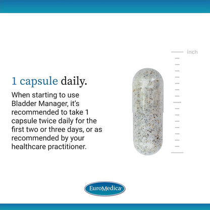 Euromedica Bladder Manager - 30 Capsules - Clinically Studied Herbal Support for Bladder Health