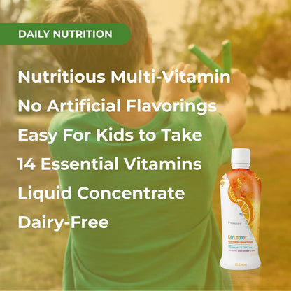 Youngevity Kid's Toddy™ - Mega Multivitamin for Children Age 2+ - 14 Vitamins, 10 Minerals, Phytonutrient Blend - Highly Absorbable - Delicious Orange Flavour - Pack of 2 (946 ml each)