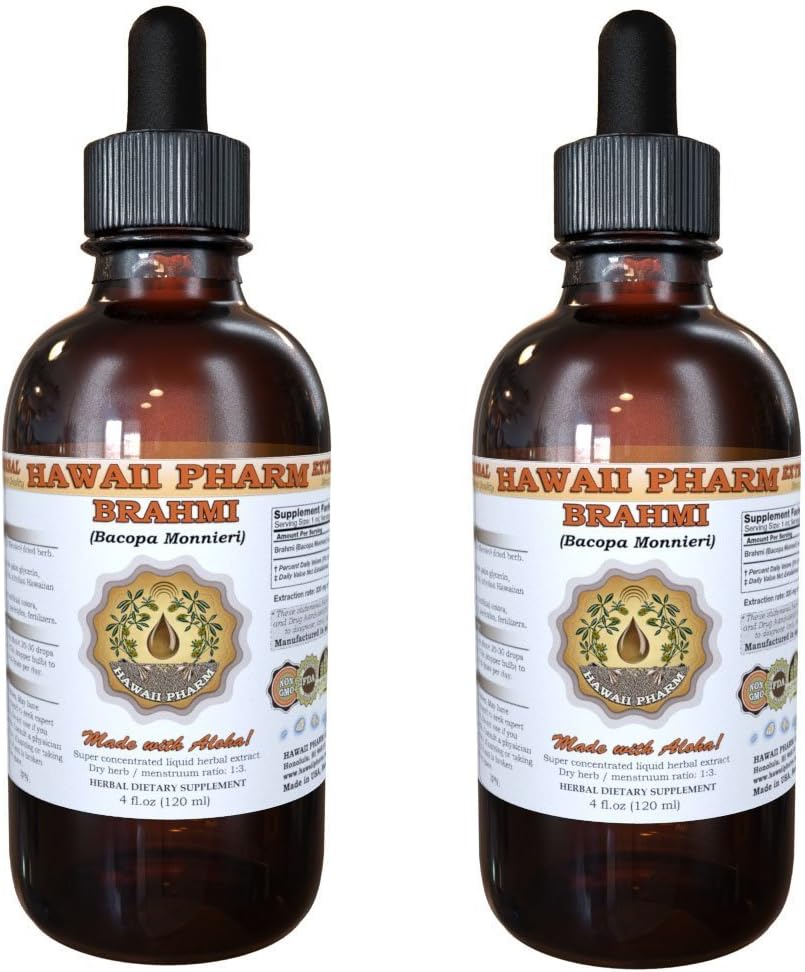 Hawaii Pharm Brahmi (Bacopa Monnieri) Liquid Extract 2x4 oz - görsel 1