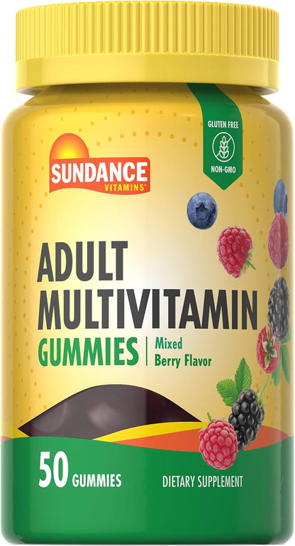 Sundance Adult Multivitamin Gummies | for Men & Women | Mixed Berry Flavour | 50 Gummies | Non-GMO and Gluten-free Supplement
