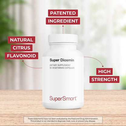 Supersmart Diosmin Plus - Diosmin Hesperidin 900 mg - 90% Flavonoid Complex - Circulatory Support - 90 Vegetarian Capsules