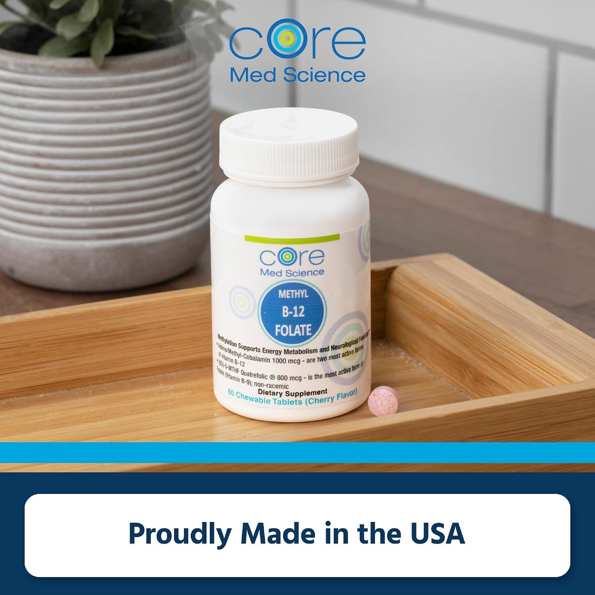 Core Med Science Methyl B12 Folate Supplement – 5-MTHF Lozenges for Mood, Cognitive Function and Heart Health - görsel 7