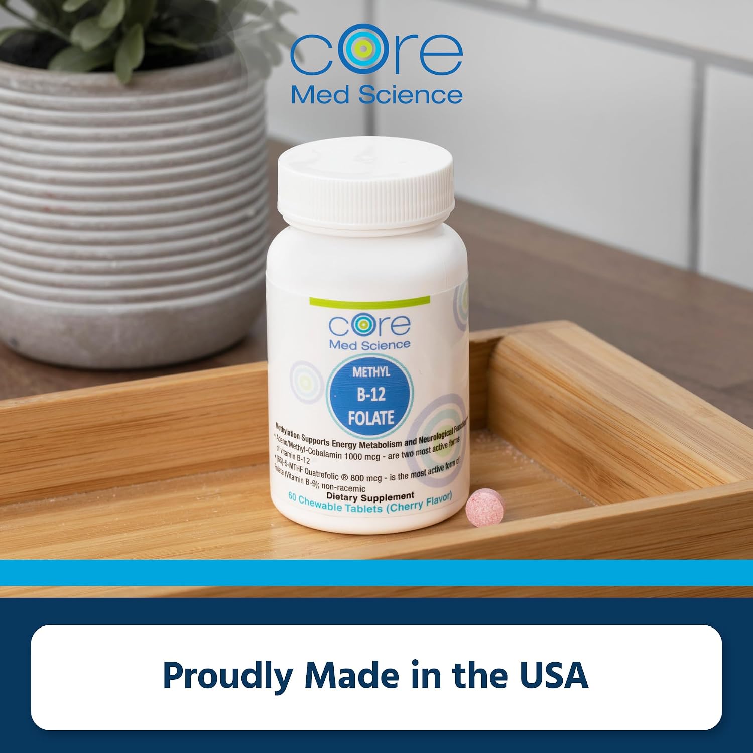 Core Med Science Methyl B12 Folate Supplement – 5-MTHF Lozenges for Mood, Cognitive Function and Heart Health - görsel 7