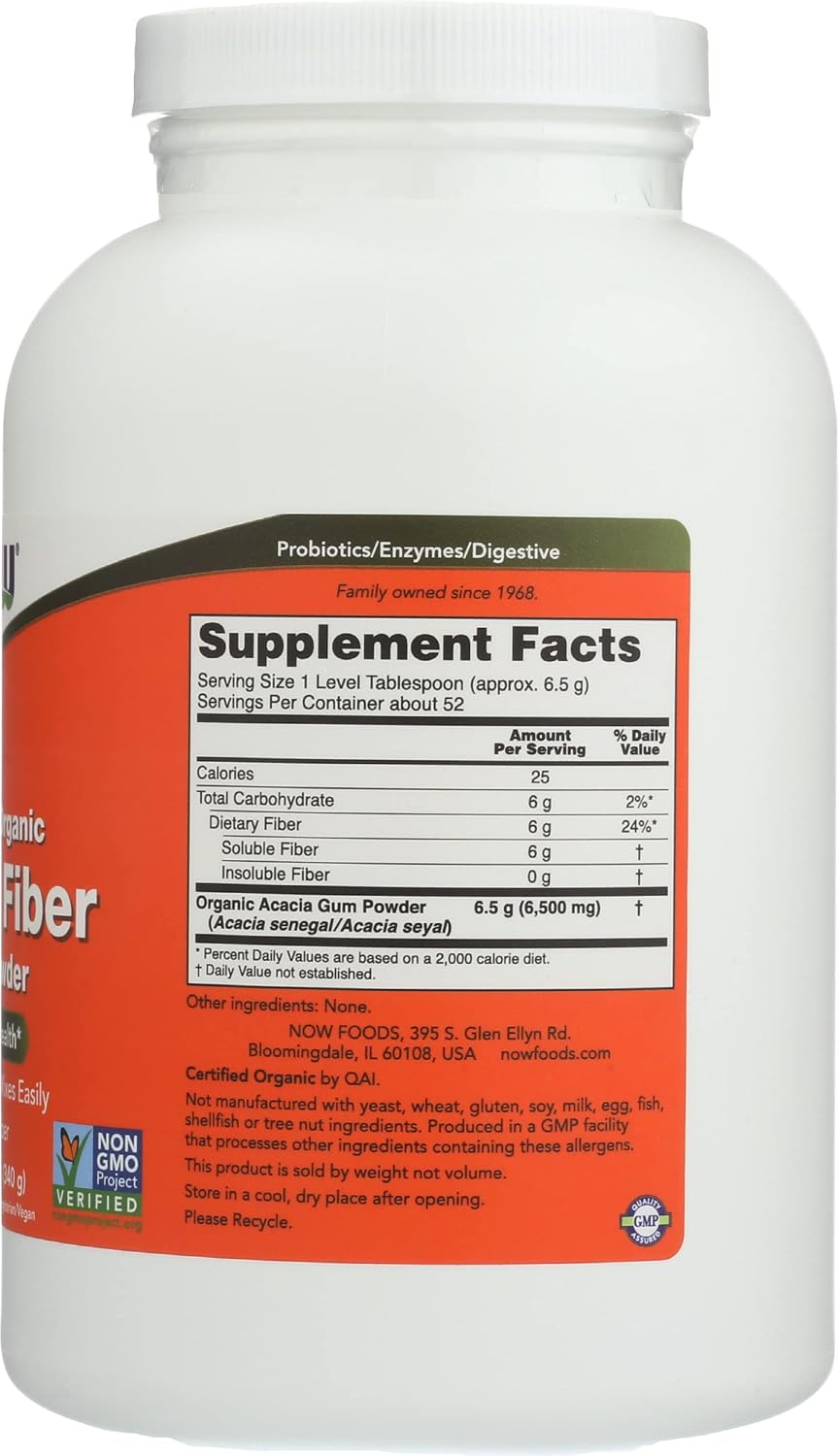NOW Foods Acacia Fibre Organic Powder - 340 g – Image 7