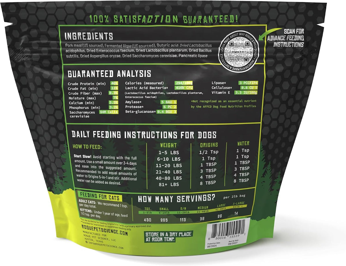 Origins 5-in-1 Dog Supplement - Powdered Food Topper with Natural Heirloom Pork Protein – Image 7