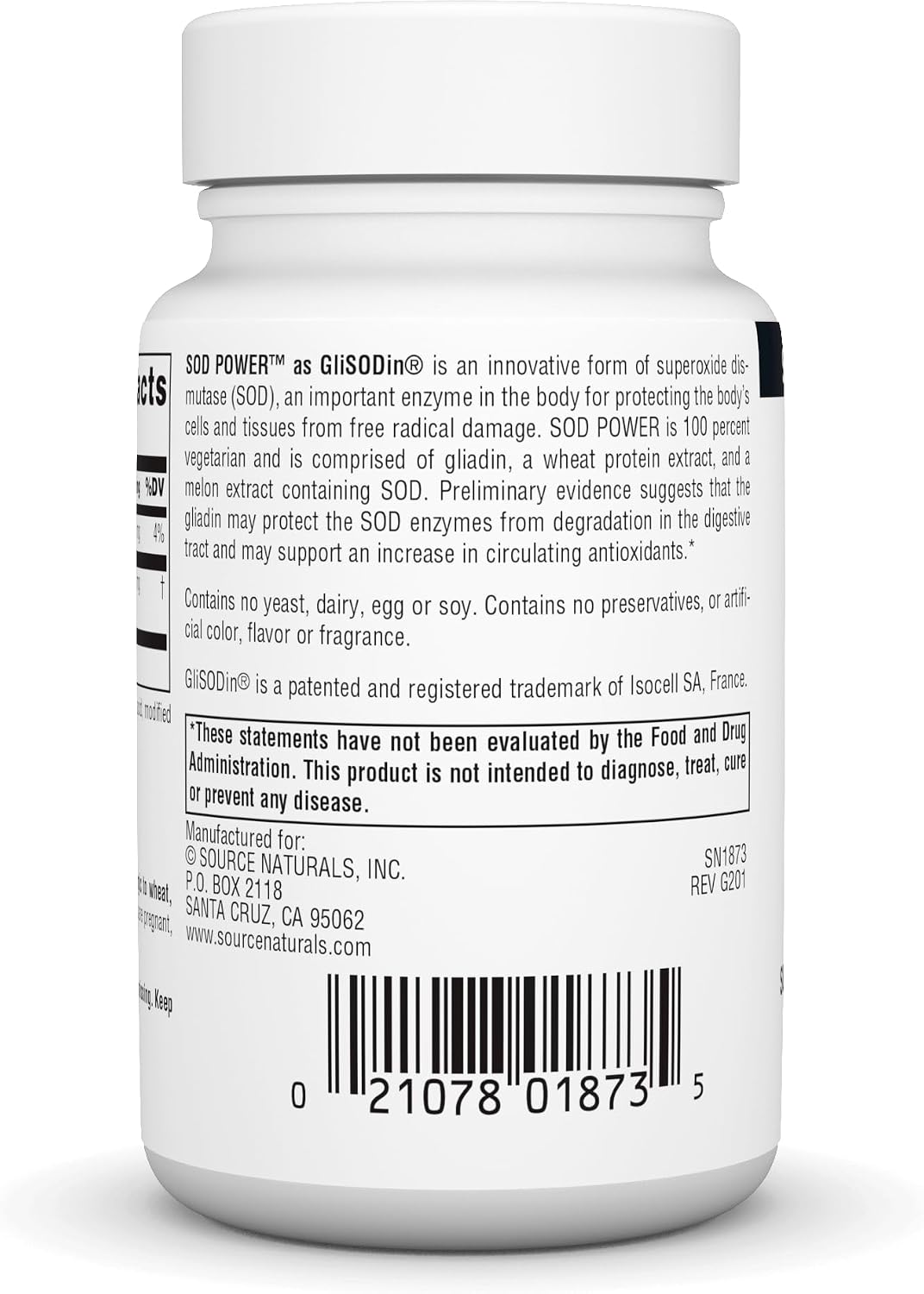Source Naturals SOD Power - GliSodin Superoxide Dismutase 250mg - 60 Tablets - görsel 3