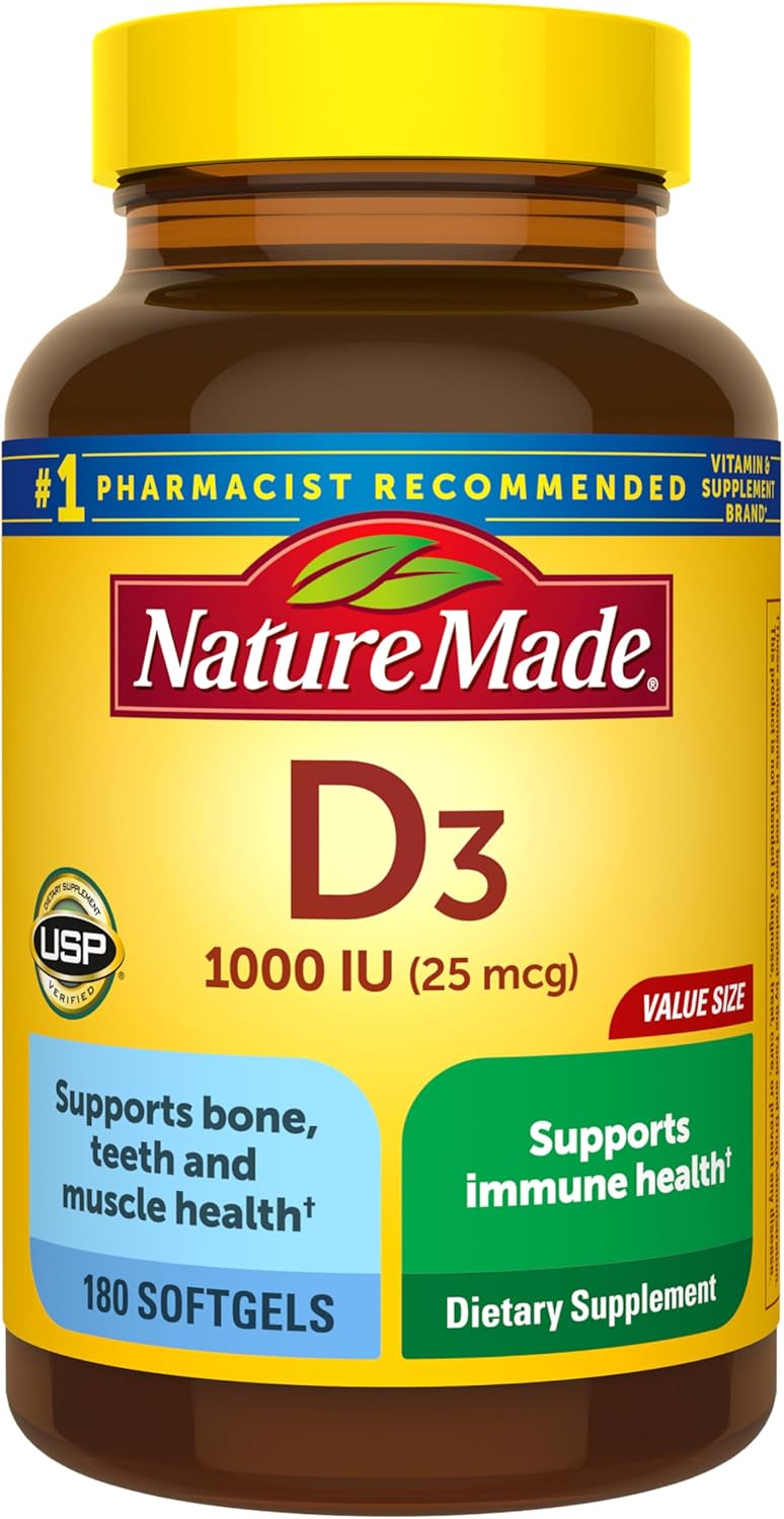 Nature Made Vitamin D3 1000 IU (25 mcg) – 100 Softgels - görsel 9