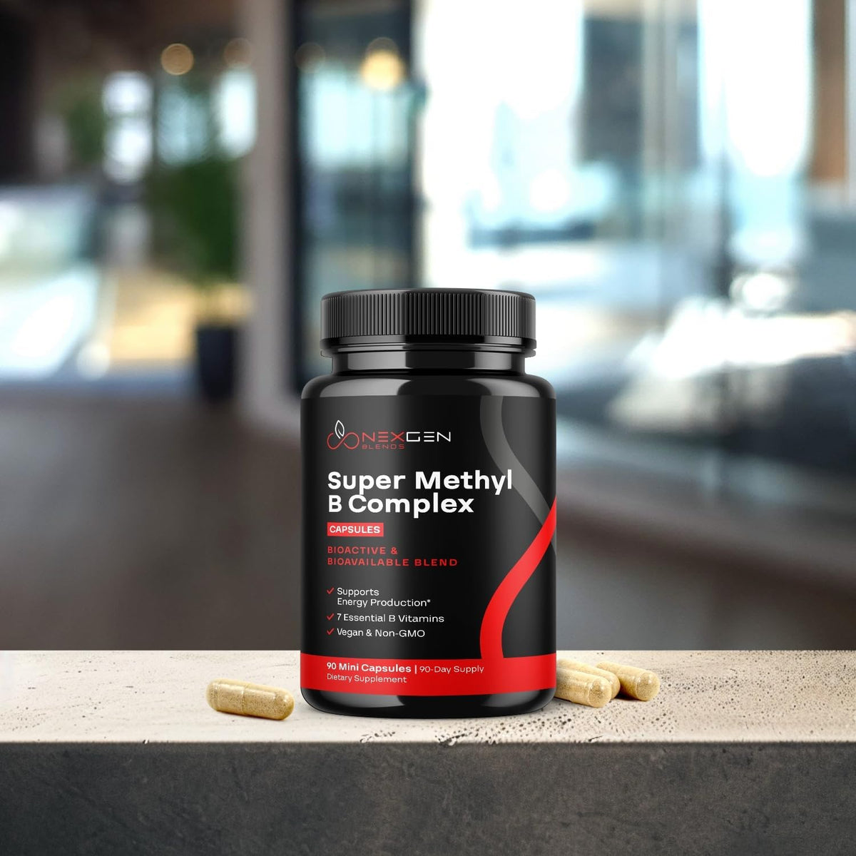 Methylated B Complex Vitamin Supplement – Bioactive Methyl B Complex with 5-MTHF Folate & B12 Methylcobalamin, 90 Capsules - görsel 4