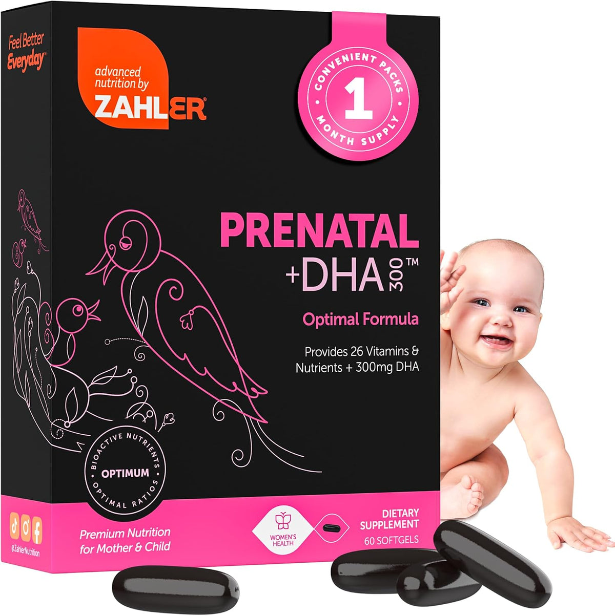 Zahler Prenatal +DHA 300 – Methylated Folate and DHA Supplement for Pregnancy – 120 Softgels - görsel 9