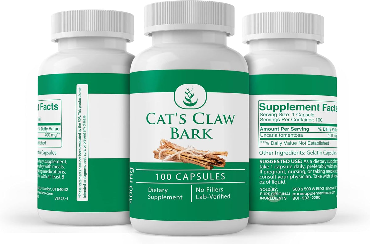 Pure Original Ingredients Cat's Claw Bark, 100 Capsules – Always Pure, No Additives or Fillers, Laboratory Verified - görsel 4