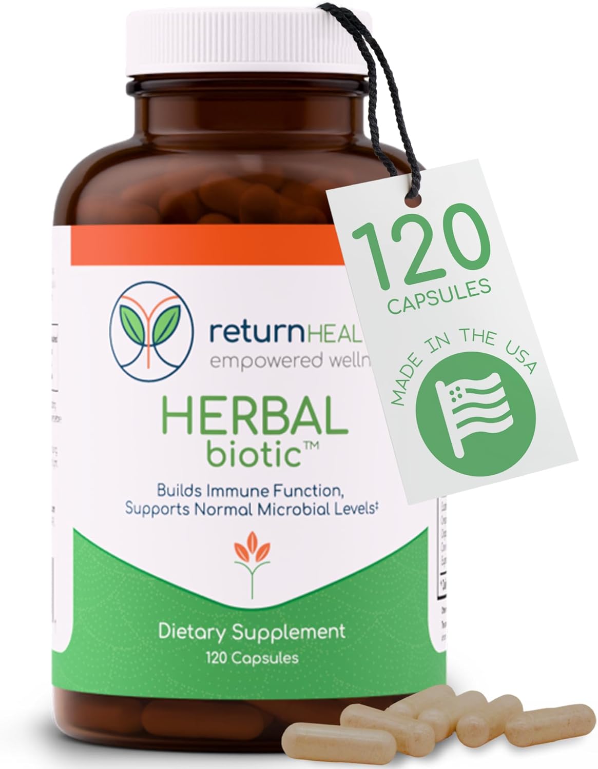 Herbal Biotic Immune Support Supplement - Natural Cat's Claw & Herbal Blend for Probiotic Balance and Digestive Health (120 Vegan Capsules) - görsel 1