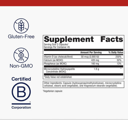 Metagenics Bone Builder Plus – MCHC Supplement for Bone Health with Vitamin D3, Calcium and Phosphorus – 90 Capsules