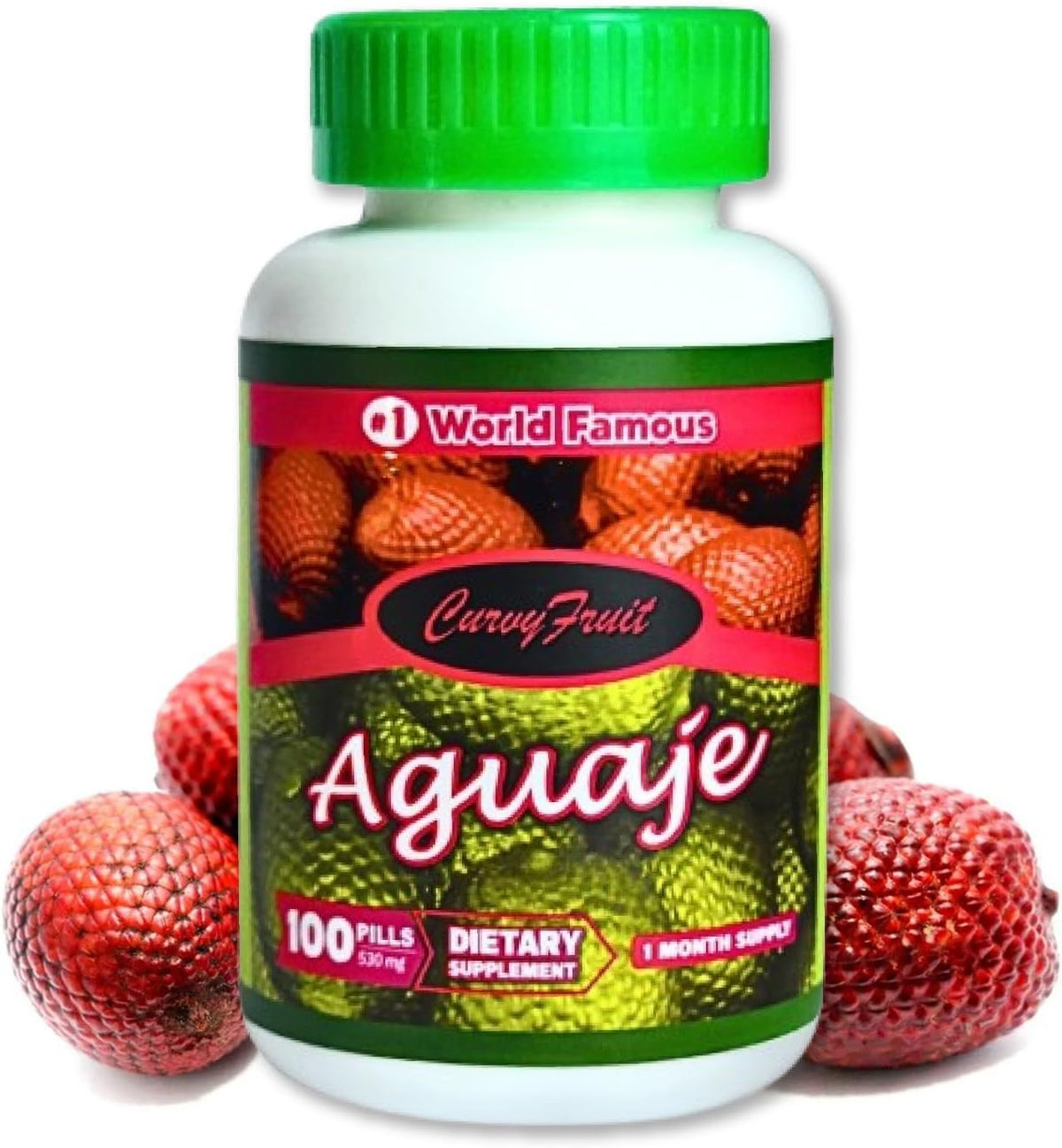 Aguaje Curvy Fruit Pills – 100% Natural, High Phytoestrogen Content, 550 mg, 100 Capsules - görsel 1