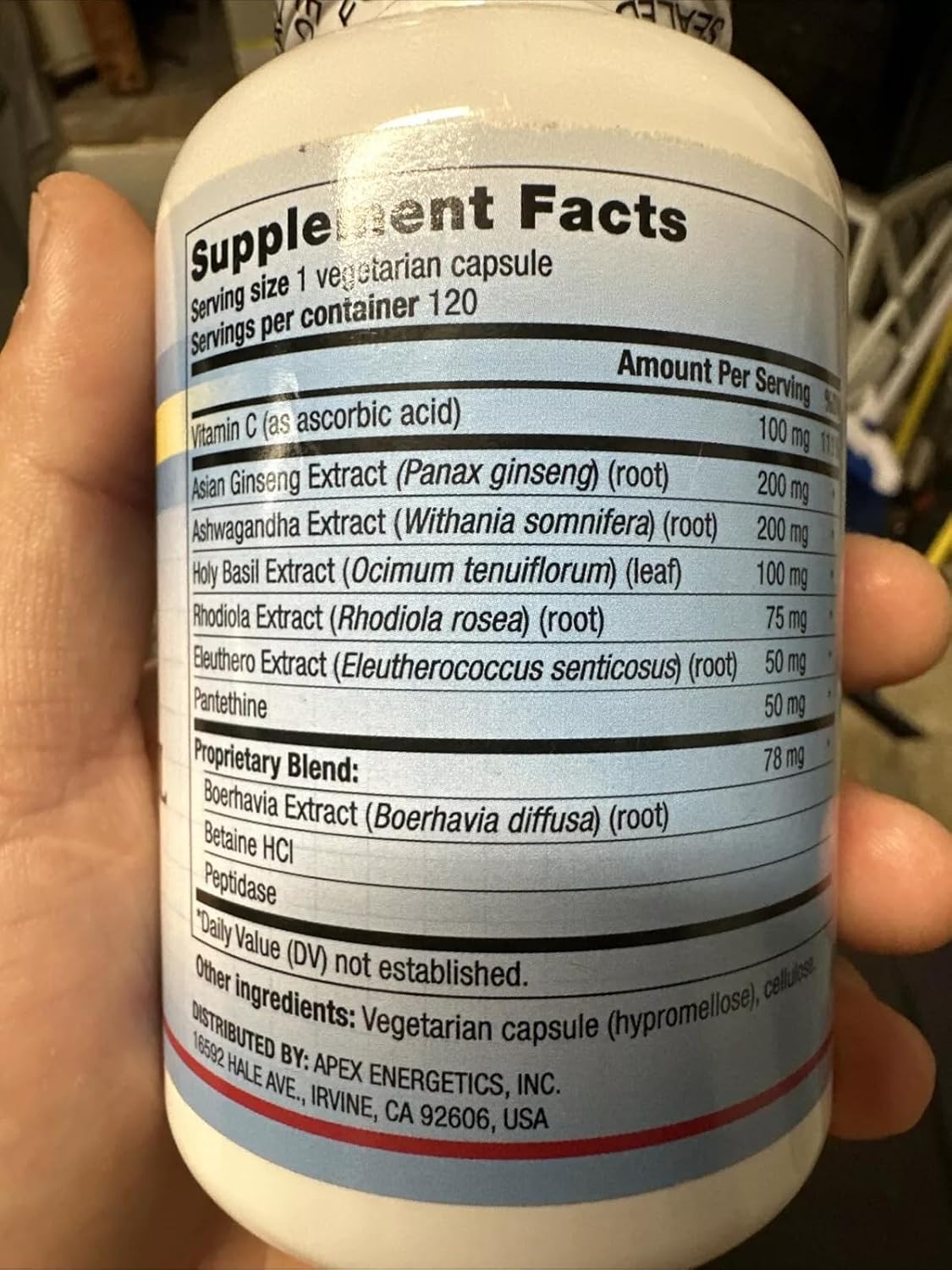 Apex Energetics Adapto-Crine XL (K-124) - 120 Capsules - görsel 3