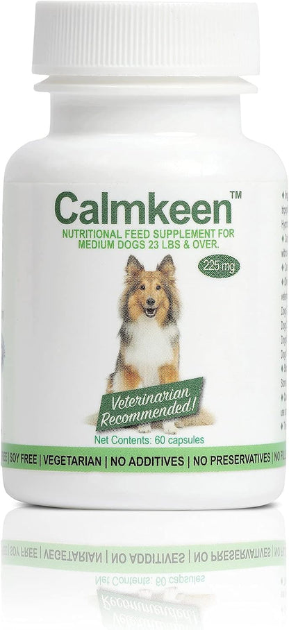 Calmkeen 225 mg 60 Capsules Nutritional Supplement for Medium Dogs 10 kg and Up (Formerly Calmkene)
