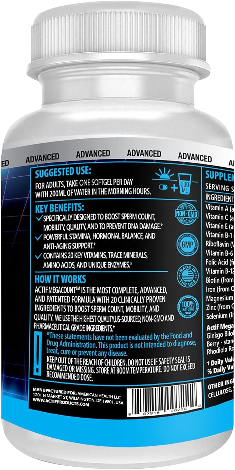 ACTIF MegaCount for Men - Fertility Support Supplement - görsel 4