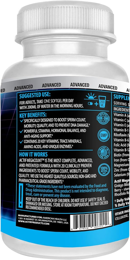 ACTIF MegaCount for Men - Fertility Support Supplement