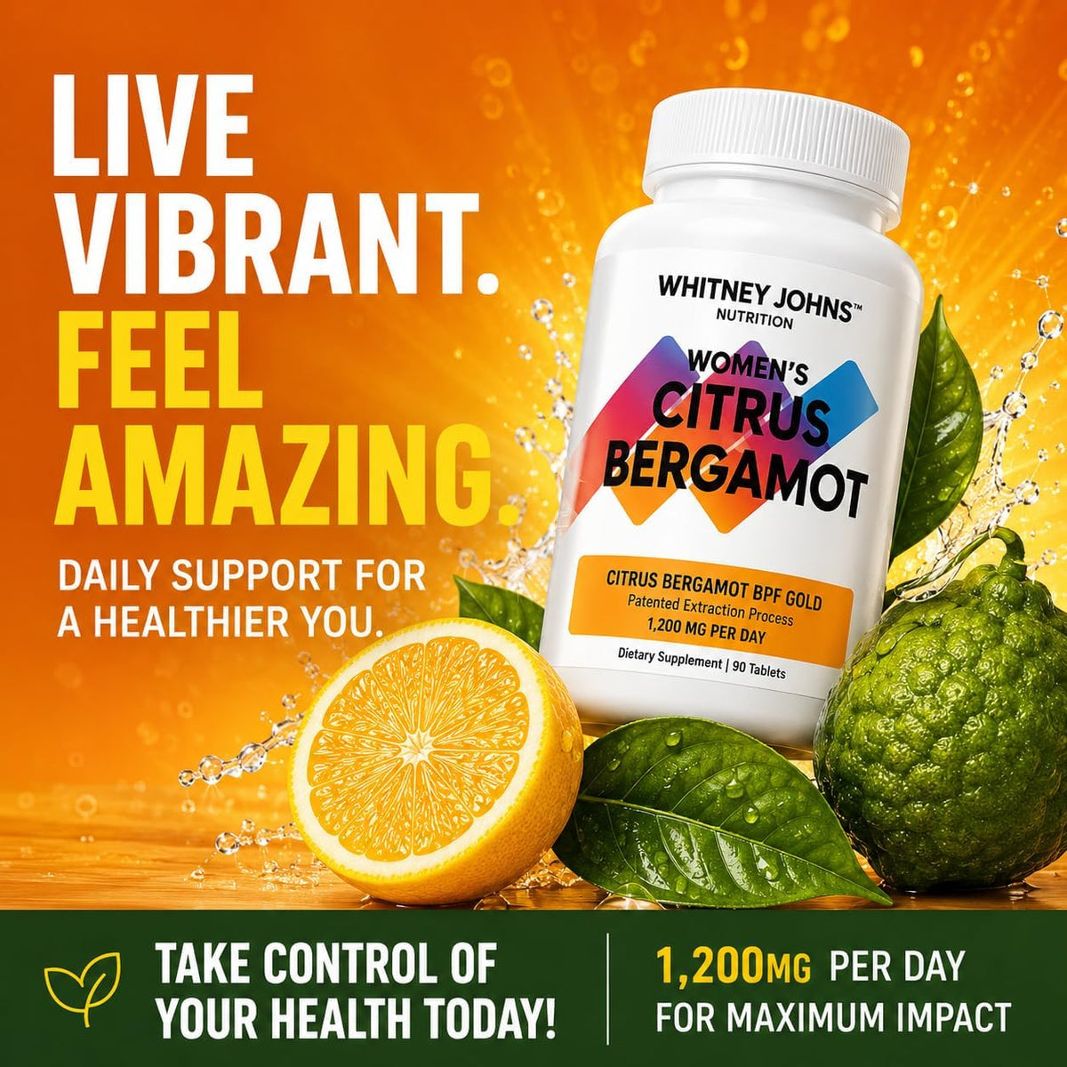 Whitney Johns Citrus Bergamot for Women, 1200mg, 90 Tablets - görsel 7