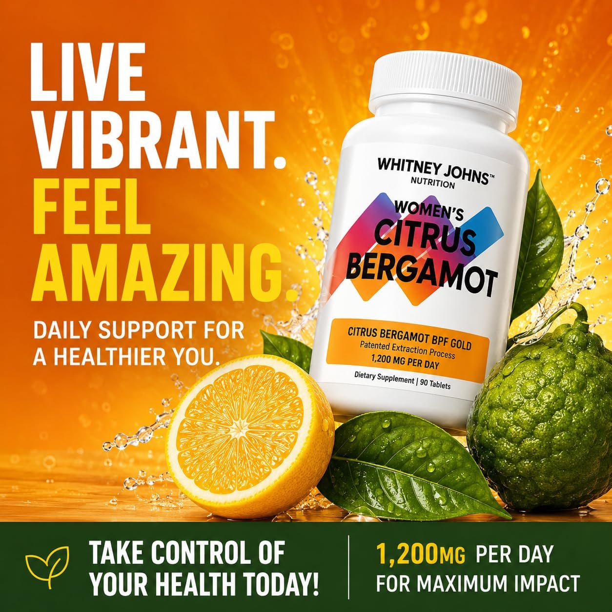 Whitney Johns Citrus Bergamot for Women, 1200mg, 90 Tablets - görsel 7