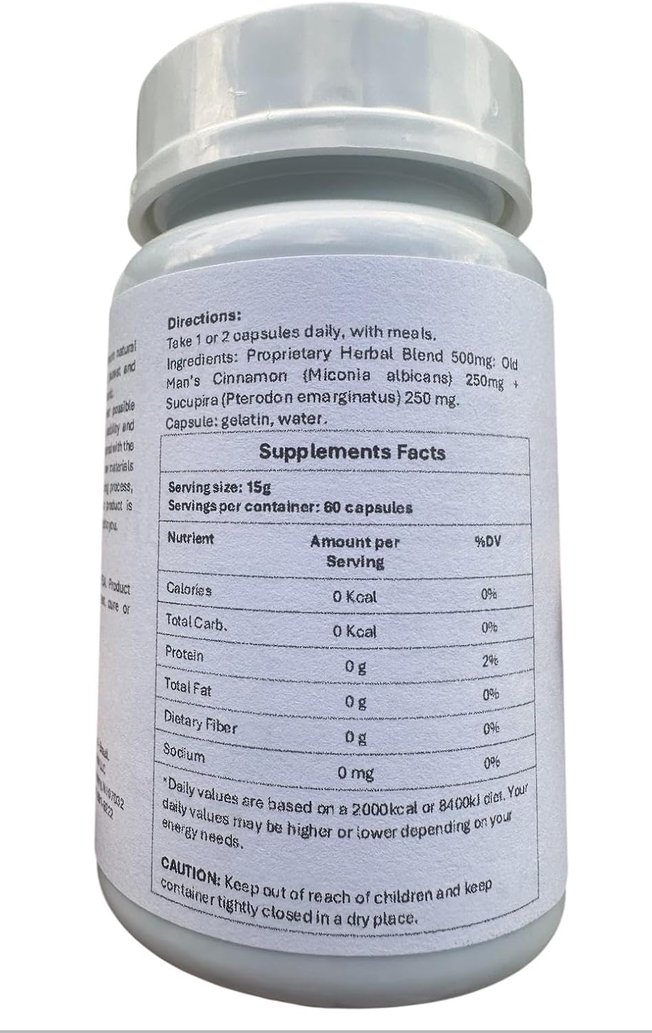 Old Man's Cinnamon with Sucupira 500 mg (60 Capsules) - Herbal Blend Supplement - görsel 5