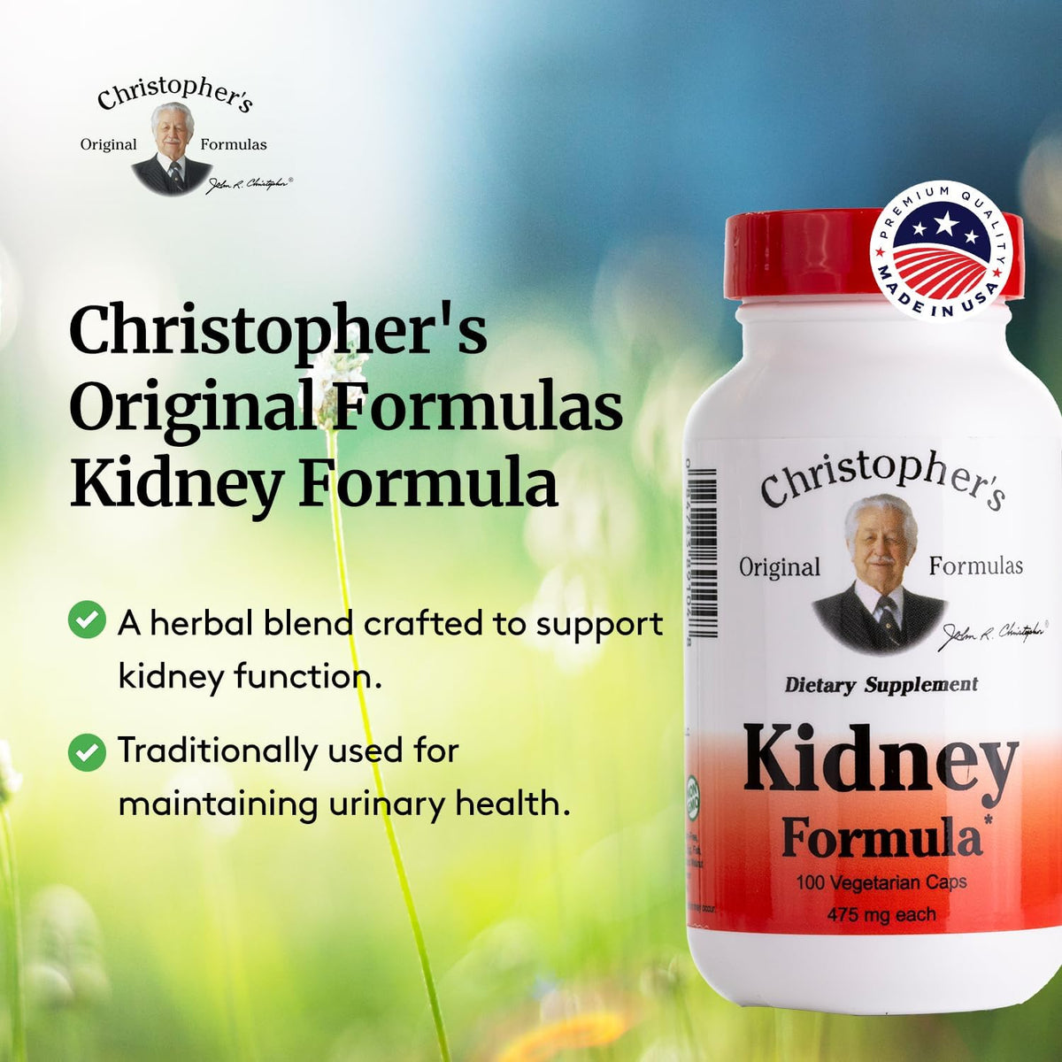 Christopher's Original Formulae Kidney Formula, Natural Herbal Support, 500 mg, 100 Capsules - görsel 4