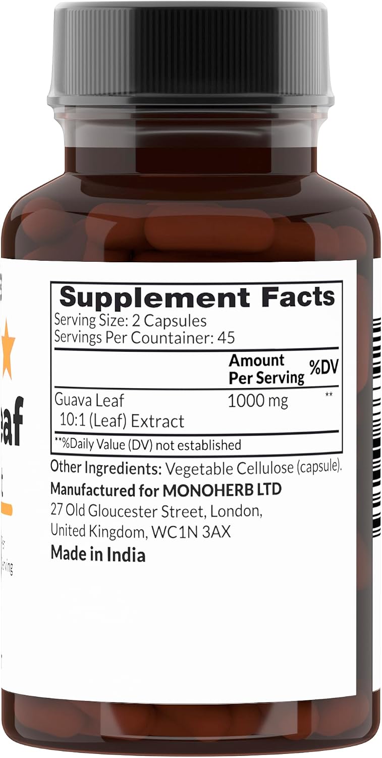 MONOHERB Guava Leaf 10:1 Extract 1000 mg - 90 Capsules - görsel 2