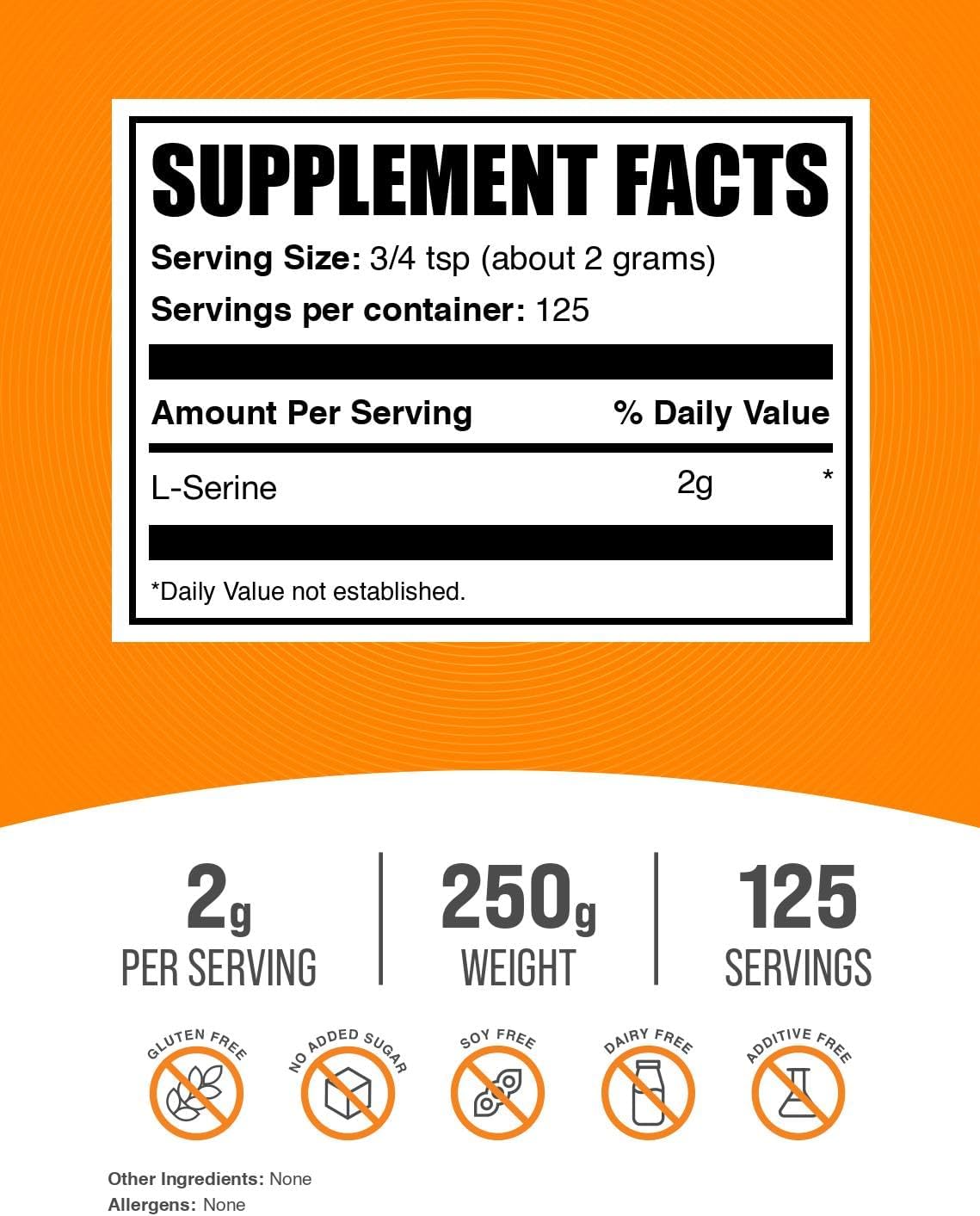 BulkSupplements L-Serine Powder, 250g - görsel 2