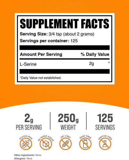 BulkSupplements L-Serine Powder, 250g