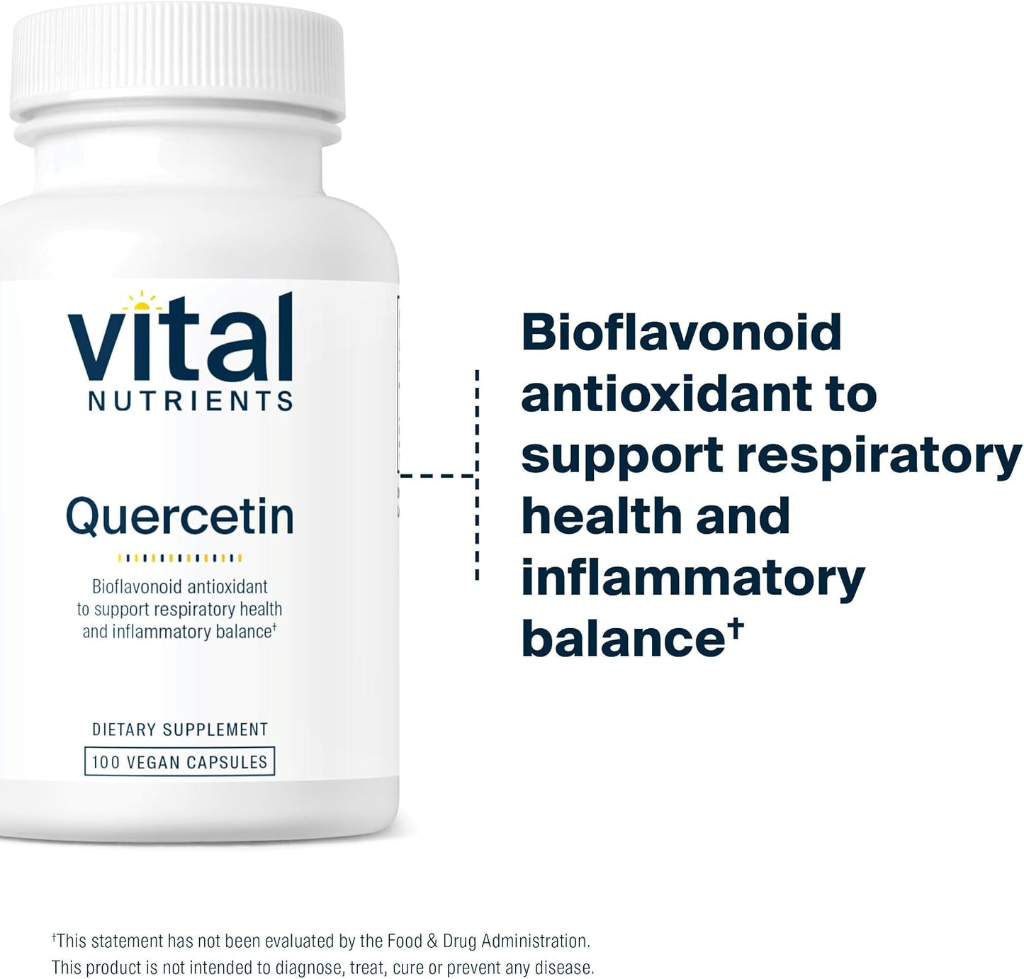 Vital Nutrients Quercetin – Vegan Bioflavonoid Supplement for Sinus, Respiratory, Heart & Immune Support, 500mg, 100 Capsules - görsel 3