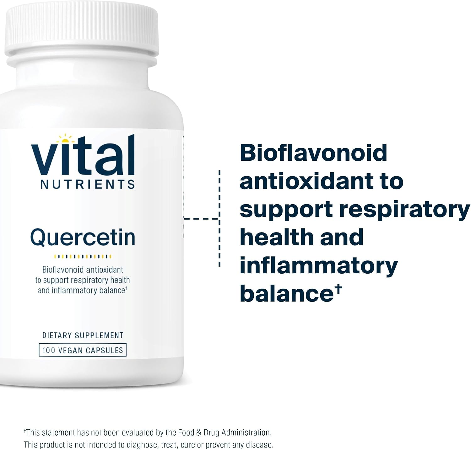 Vital Nutrients Quercetin – Vegan Bioflavonoid Supplement for Sinus, Respiratory, Heart & Immune Support, 500mg, 100 Capsules - görsel 3